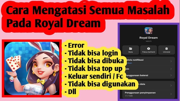 Cara Mengatasi Aplikasi Royal Dream x8 Bermasalah Atau Error